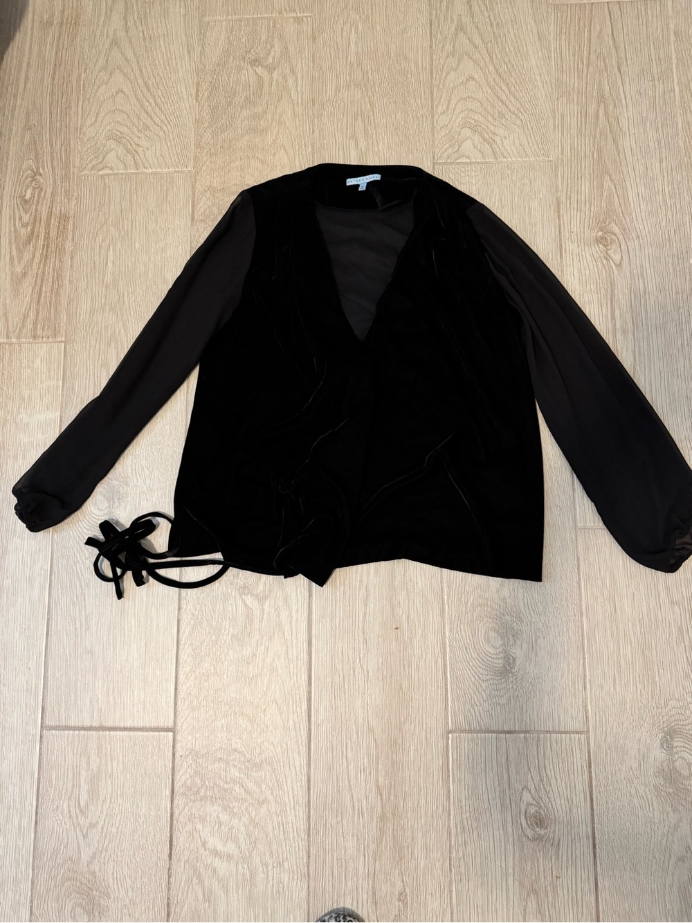 ANTONIO MELANI Black Velvet Tie-Waist Blazer